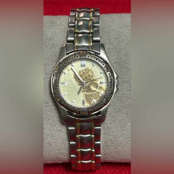Vintage Disney Winnie The Pooh Watch Women Silver‎ Gold Tone New Battery main image 5